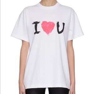 NWT Balenciaga “I heart you” T-Shirt White/Black Medium